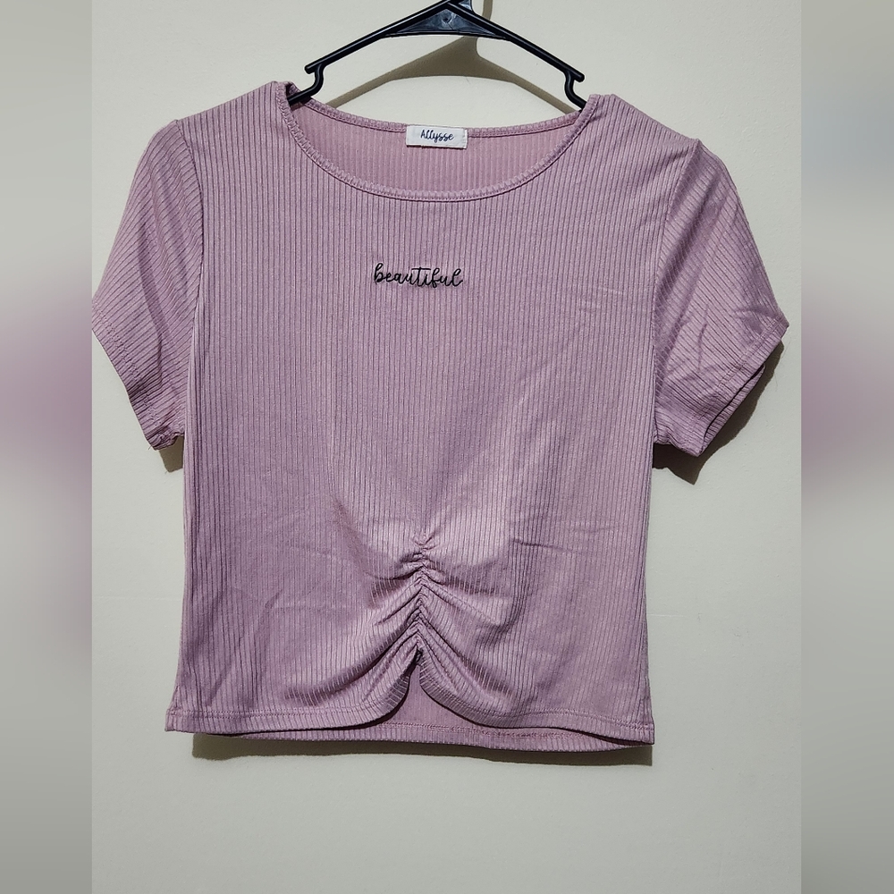 Women's Mauve Ruched Crop Top